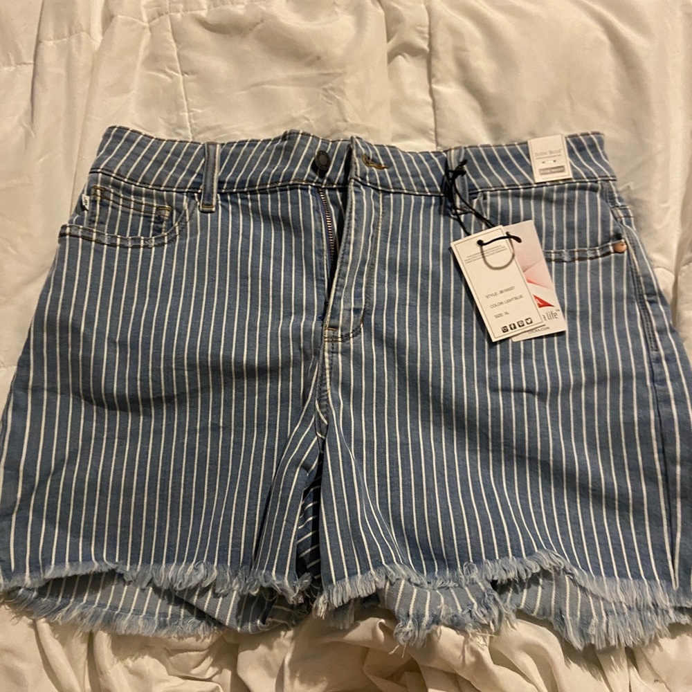 NWT Judy Blue striped denim shorts
